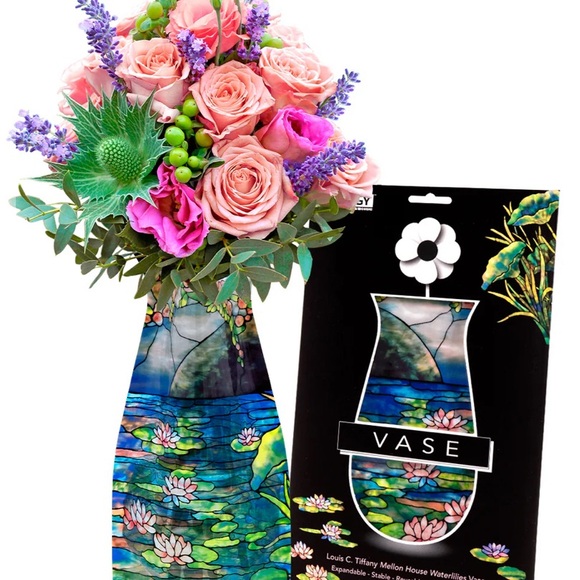 Floral Expandable Watercolor Vase - Picture 1 of 6